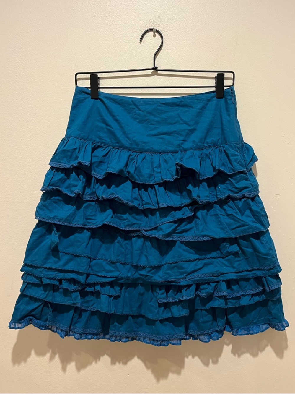 Edme & Esyllte by Anthropologie Sea Foam Blue A-Line Ruffled Skirt - Women’s 2
